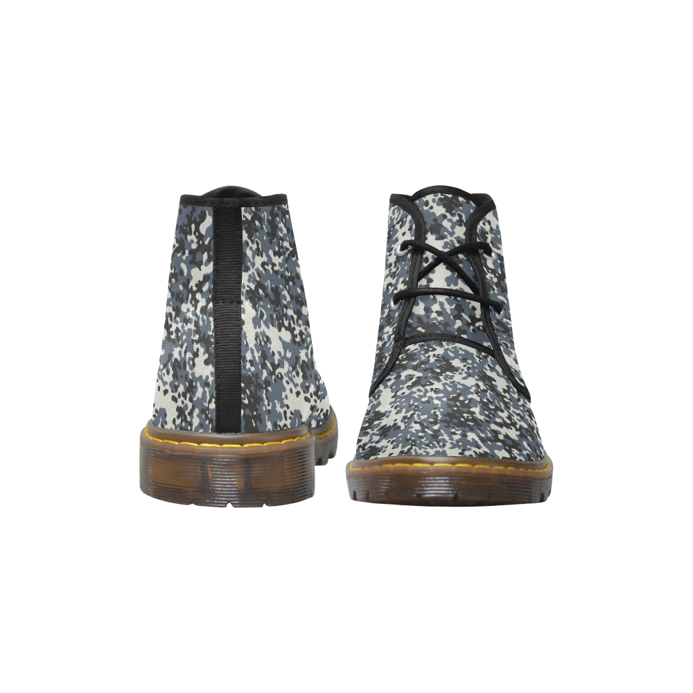 Urban City Black/Gray Digital Camouflage Women's Canvas Chukka Boots (Model 2402-1)