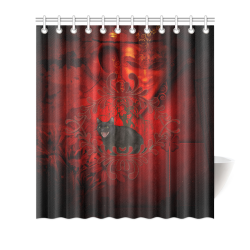 Funny angry cat Shower Curtain 66"x72"