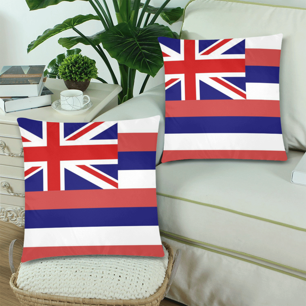 HAWAII Custom Zippered Pillow Cases 18"x 18" (Twin Sides) (Set of 2)