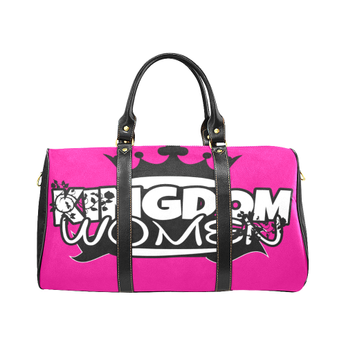 Neon Pink/Black New Waterproof Travel Bag/Large (Model 1639)