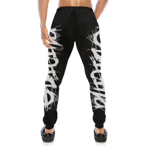 anti gods suicide CUT  logo WHITE black joggers Men's All Over Print Sweatpants (Model L11)