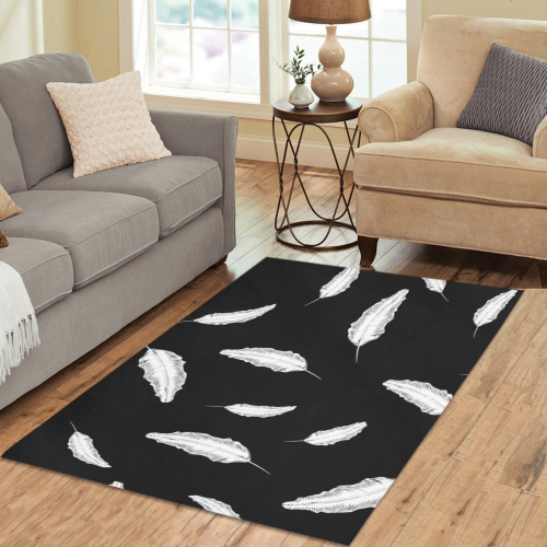 White Feathers Area Rug 5'3''x4'