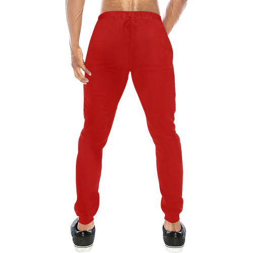 LaMonki red Men's All Over Print Sweatpants (Model L11)
