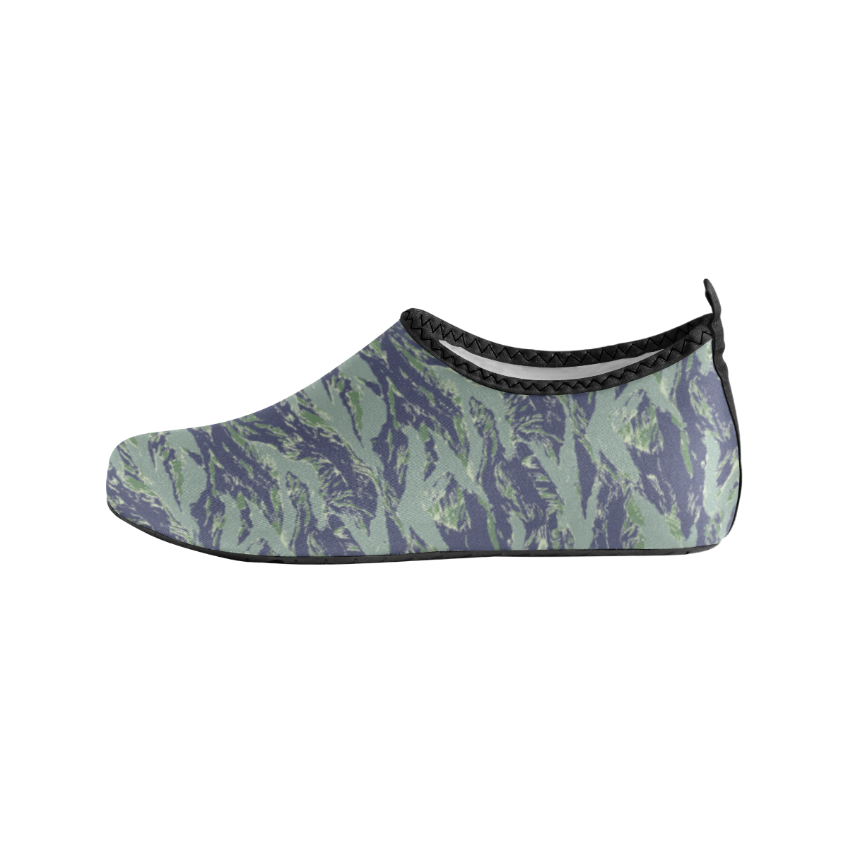 Jungle Tiger Stripe Green Camouflage Women's Slip-On Water Shoes (Model 056)