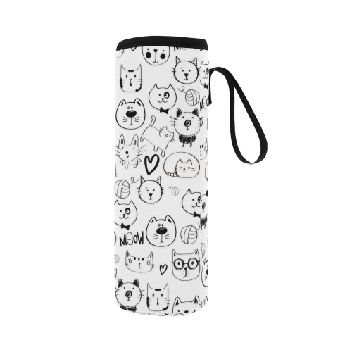 Meow Cats Neoprene Water Bottle Pouch/Large