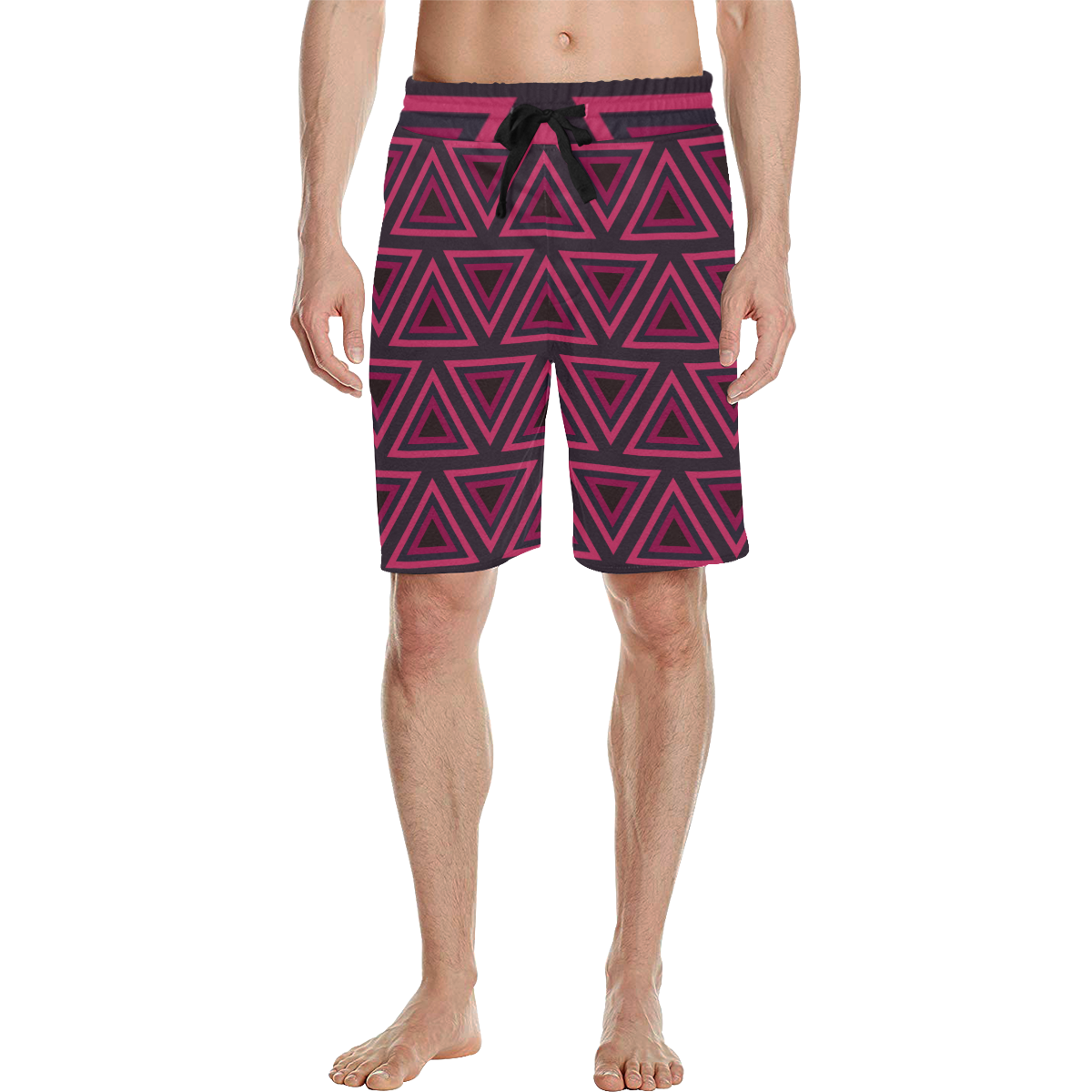 Tribal Ethnic Triangles Men's All Over Print Casual Shorts (Model L23)