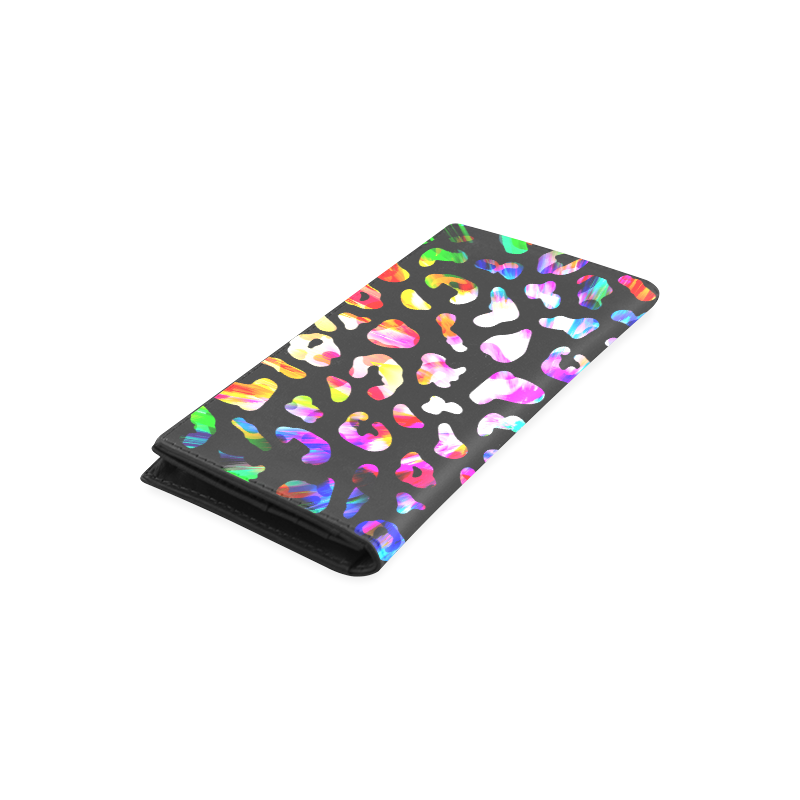 colorful animal print Women's Leather Wallet (Model 1611)