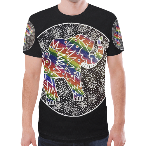 Elephant Illumination Larger Men's Shirt New All Over Print T-shirt for Men/Large Size (Model T45)