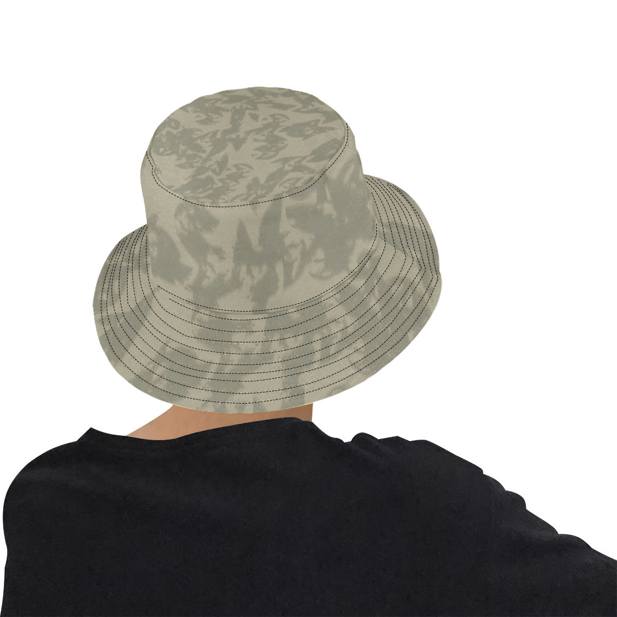 Eagle Taupe Gray All Over Print Bucket Hat for Men