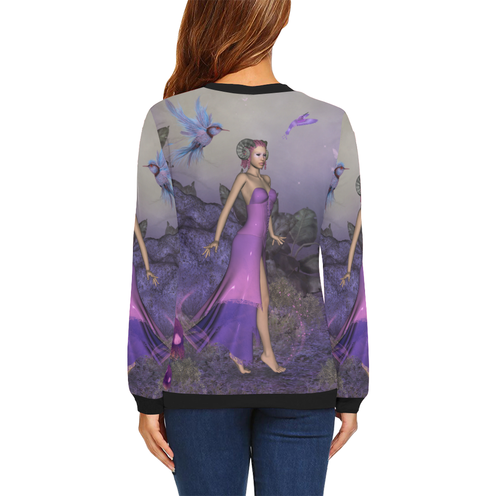 Beautiful fantasy women All Over Print Crewneck Sweatshirt for Women (Model H18)