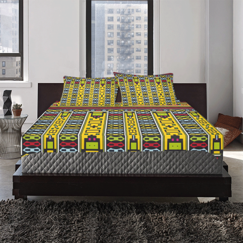 Shapes rows 3-Piece Bedding Set