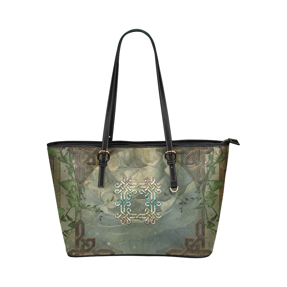 The celtic knot Leather Tote Bag/Large (Model 1651)
