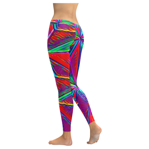 Vivid Life 1A by JamColors Women's Low Rise Leggings (Invisible Stitch) (Model L05)