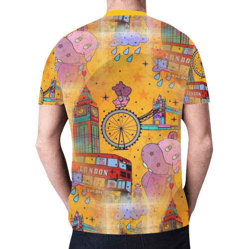 Hippo in London by Nico Bielow New All Over Print T-shirt for Men (Model T45)