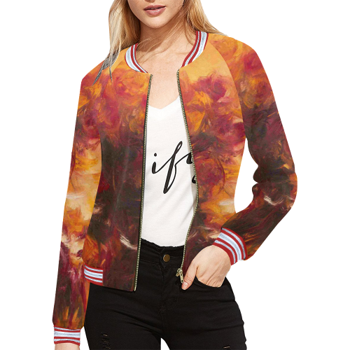 Are Roses Sir All Over Print Bomber Jacket for Women (Model H21)