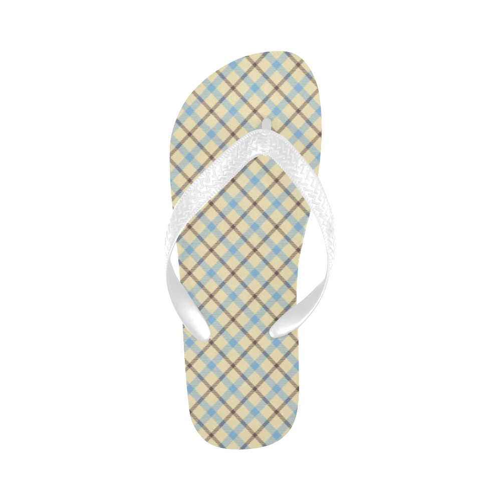 Plain plaid Flip Flops for Men/Women (Model 040)