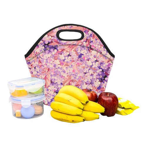 flower pattern Neoprene Lunch Bag/Small (Model 1669)