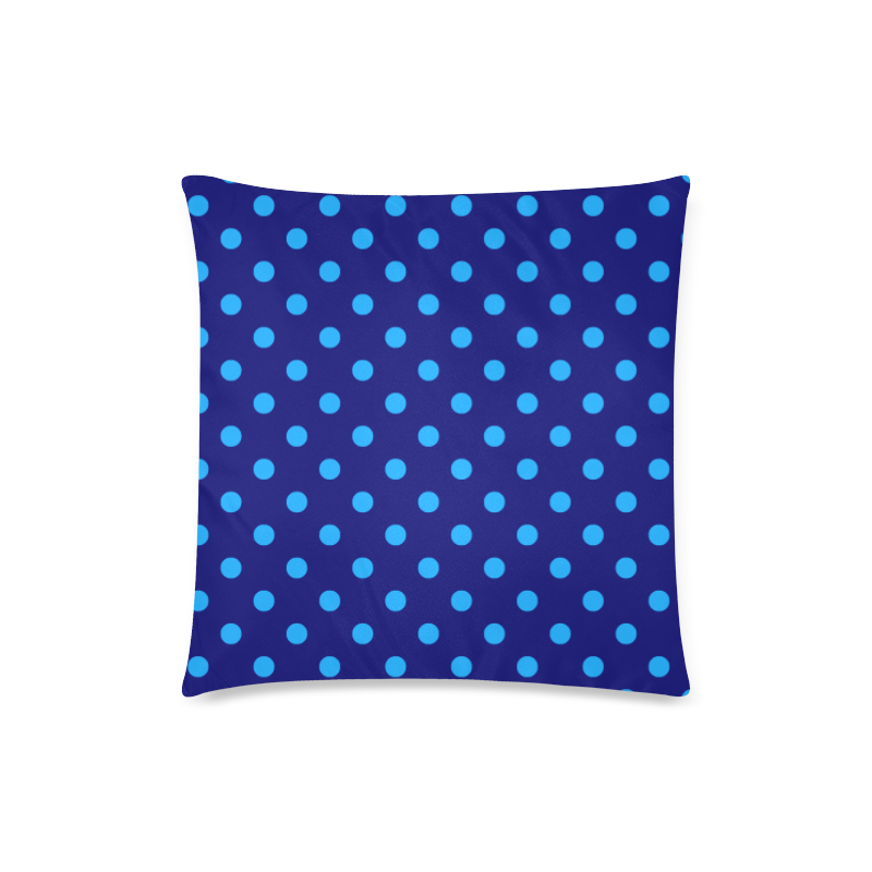 Light Blue Polka Dots on Blue Custom Zippered Pillow Case 18"x18"(Twin Sides)