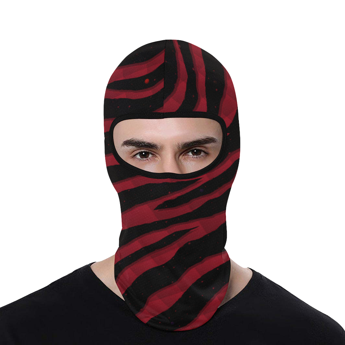 Ripped SpaceTime Stripes - Burgundy All Over Print Balaclava
