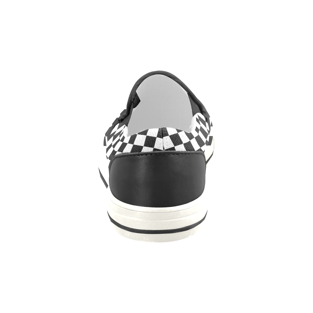 Chequered Ska Punk 2Tone by ArtformDesigns Men's Slip-on Canvas Shoes (Model 019)