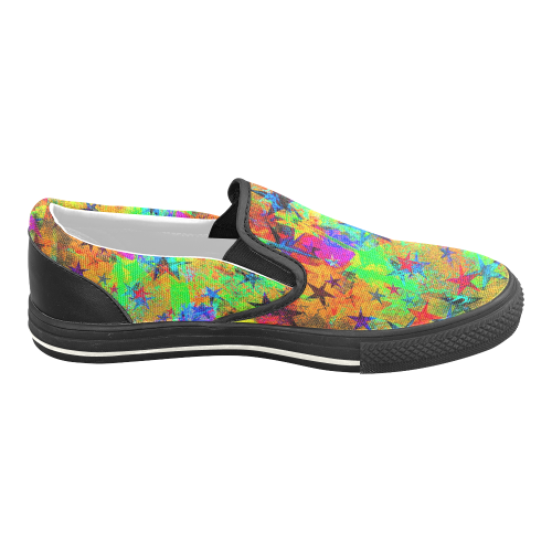 stars and texture colors Slip-on Canvas Shoes for Kid (Model 019)