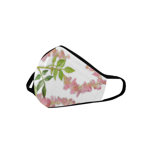 Pink tiny flower w shadow - floral watercolor Mouth Mask