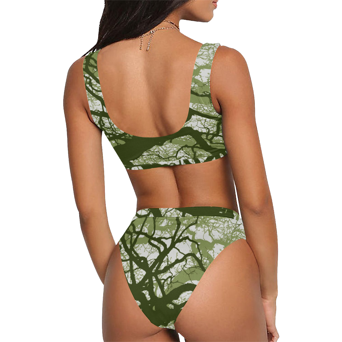 INTO THE FOREST 11 Sport Top & High-Waisted Bikini Swimsuit (Model S07)