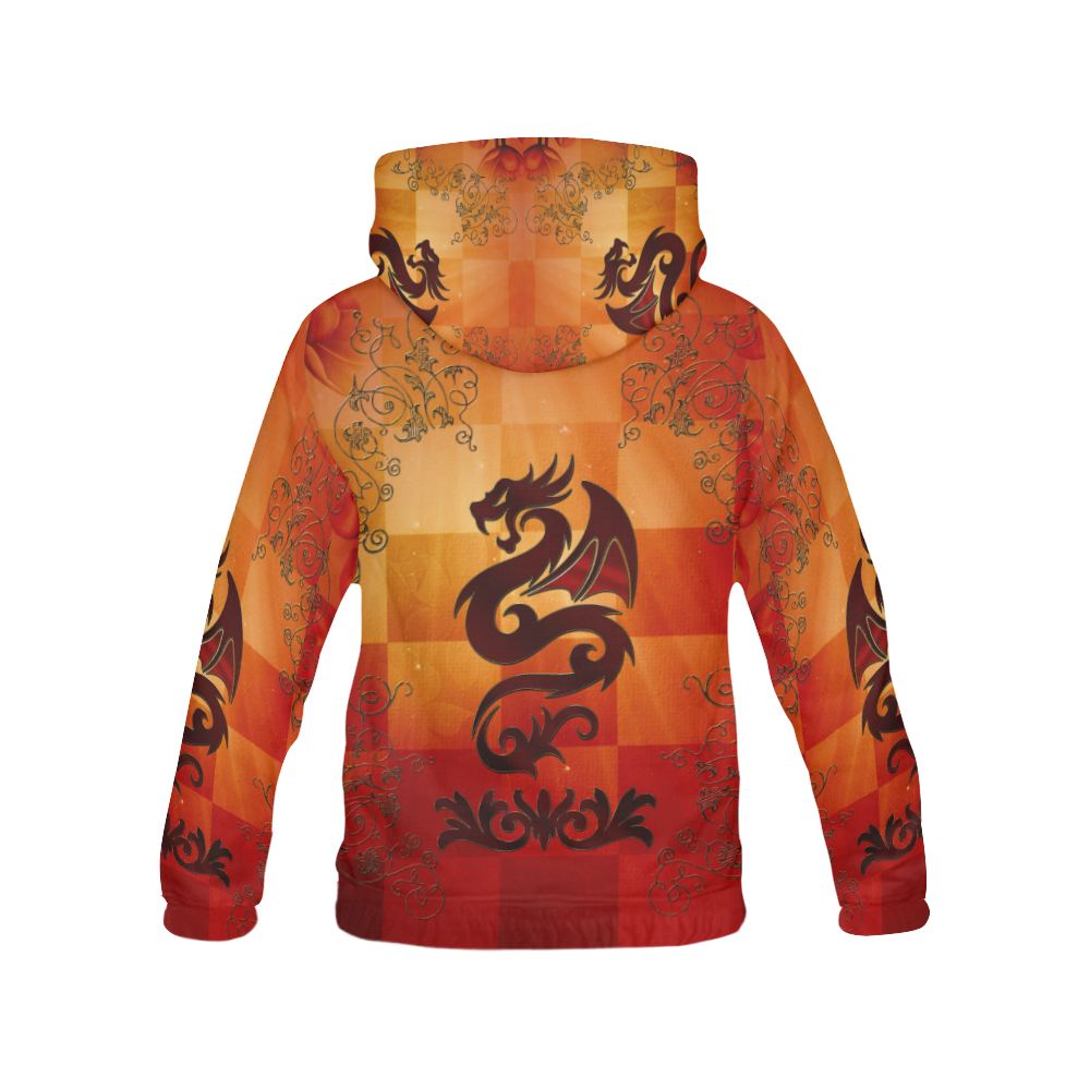 Tribal dragon  on vintage background All Over Print Hoodie for Men (USA Size) (Model H13)