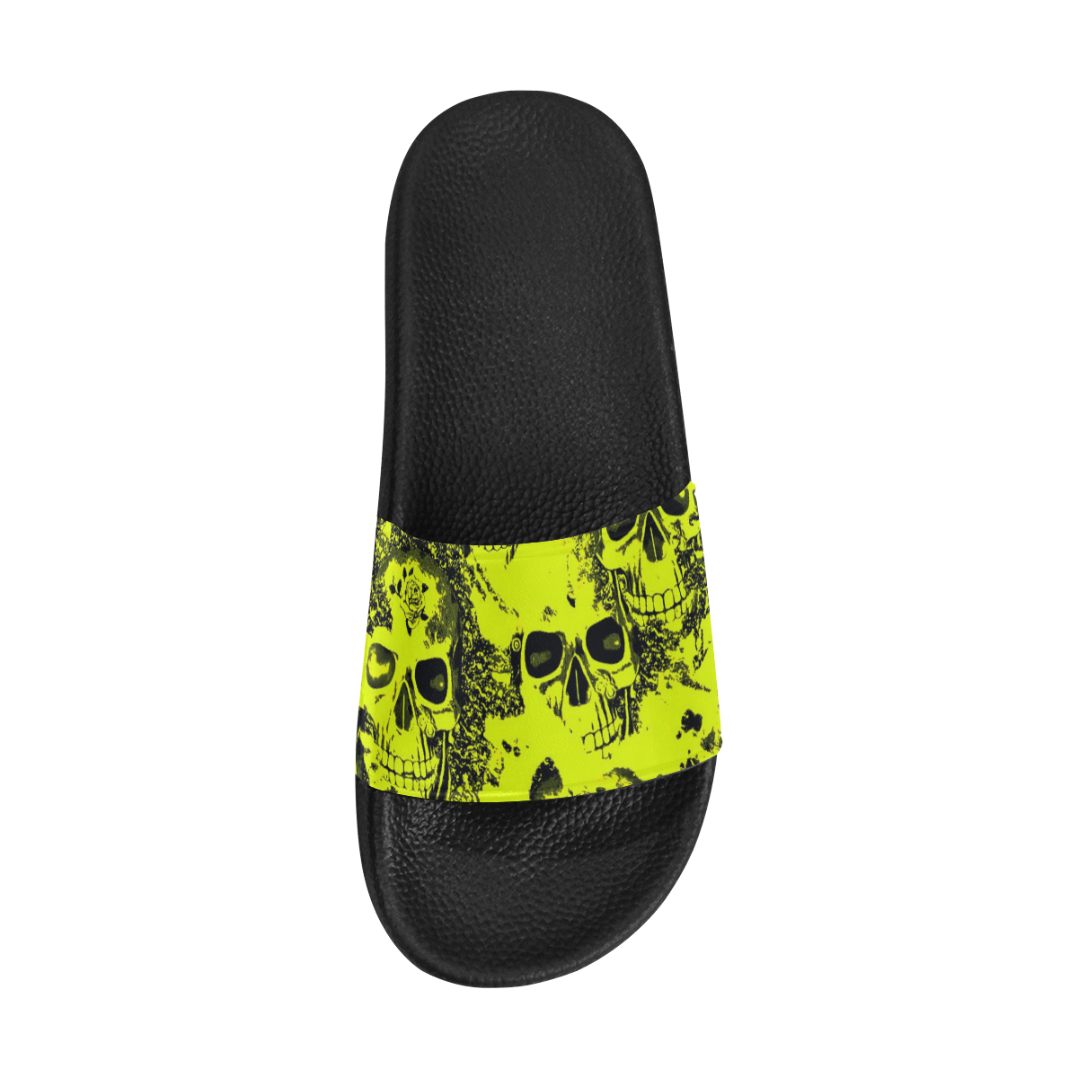 cloudy Skulls black yellow by JamColors Women's Slide Sandals (Model 057)