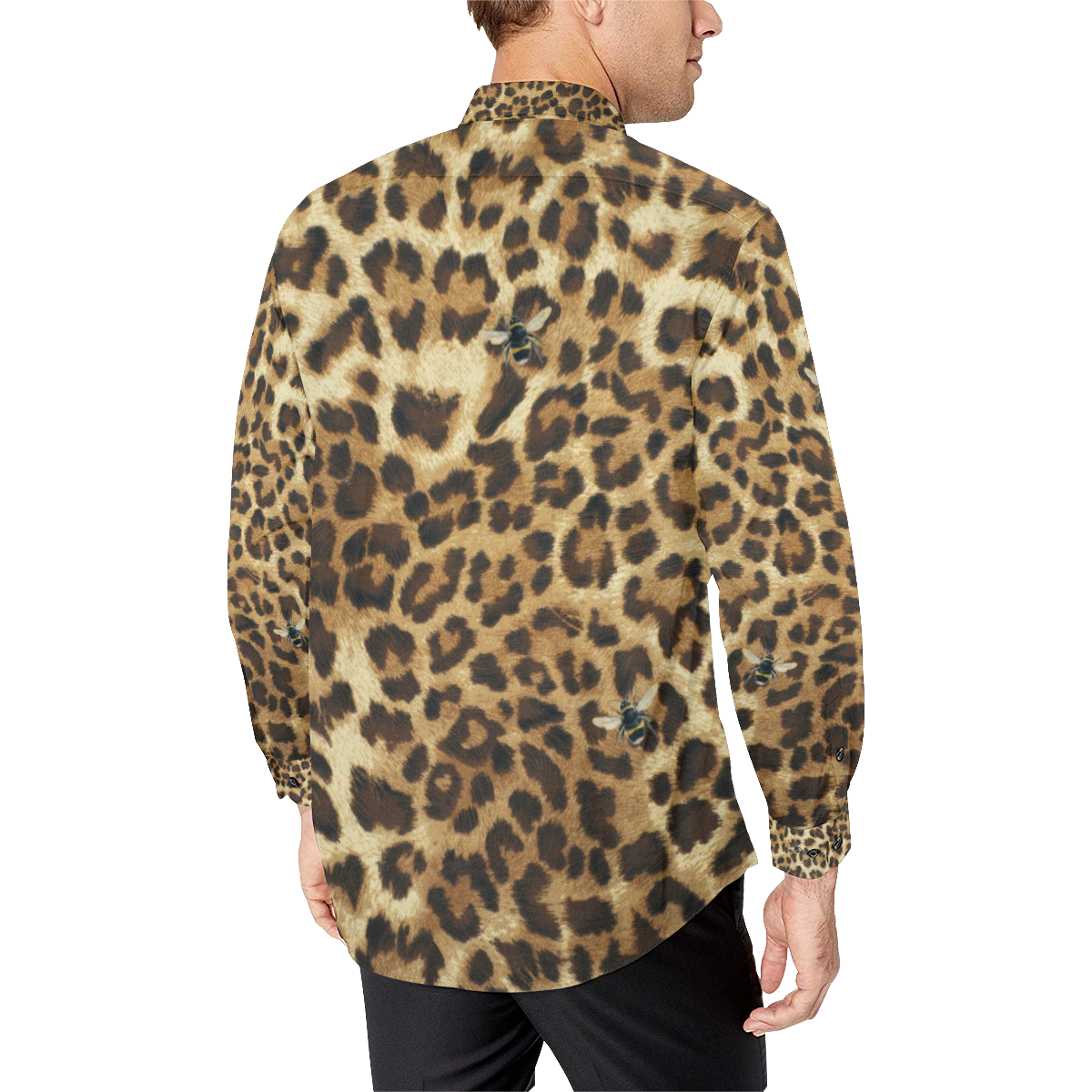 Buzz Leopard Men's All Over Print Casual Dress Shirt (Model T61)