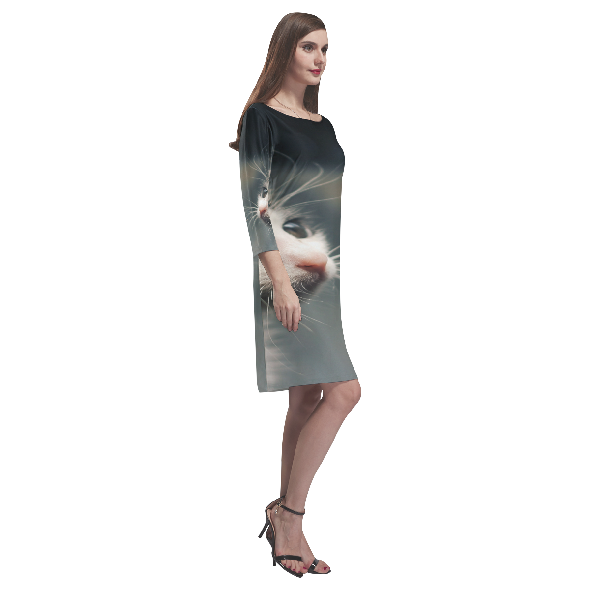 cat Rhea Loose Round Neck Dress(Model D22)