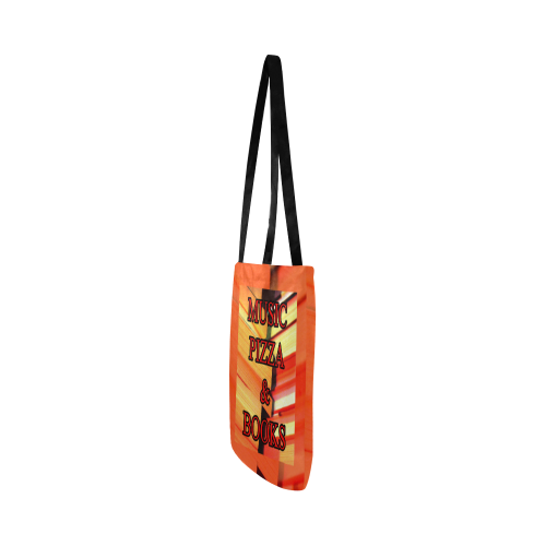 Music, Pizza and Books Reusable Shopping Bag Model 1660 (Two sides)