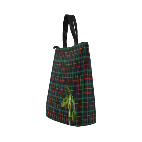 Tartan With Flower And Bird Nylon Lunch Tote Bag (Model 1670)