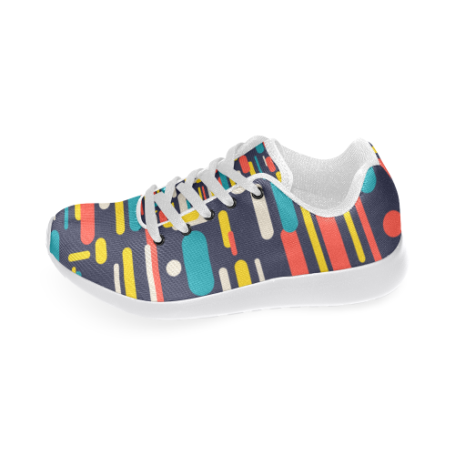 Colorful Rectangles Women's Running Shoes/Large Size (Model 020)