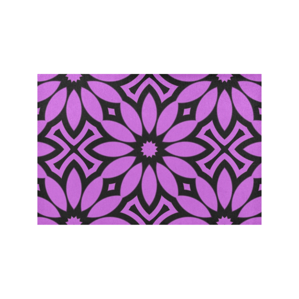 Purple/Black Flowery Pattern Placemat 12’’ x 18’’ (Set of 6)