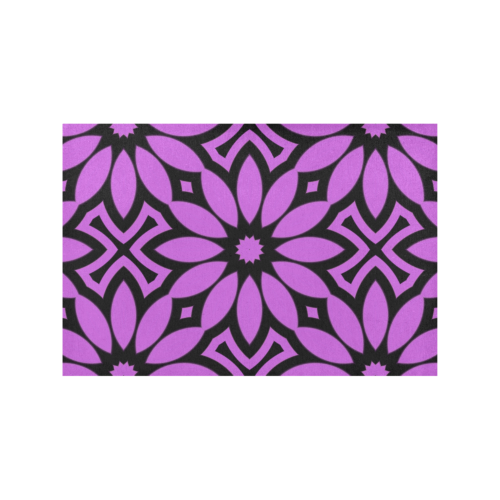 Purple/Black Flowery Pattern Placemat 12’’ x 18’’ (Set of 6)
