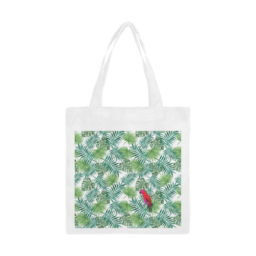 Parrot And Leaves Canvas Tote Bag/Small (Model 1700)