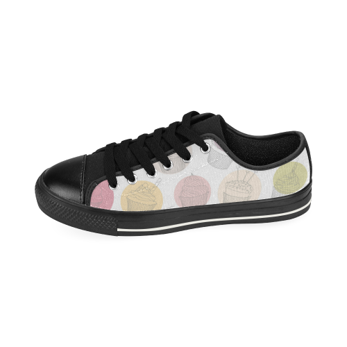 Colorful Cupcakes Low Top Canvas Shoes for Kid (Model 018)