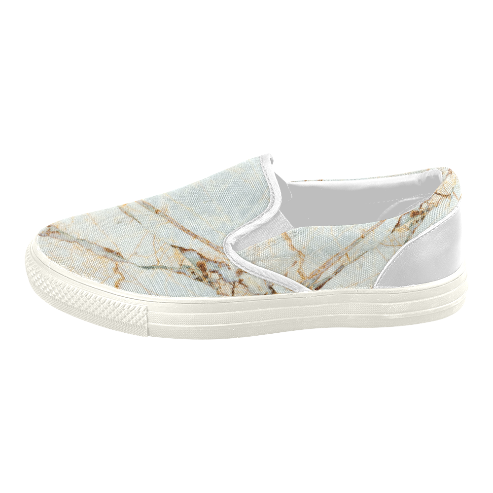 Marble Gold Pattern Women's Slip-on Canvas Shoes (Model 019)