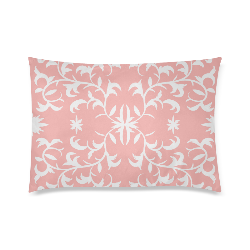 floral damask Custom Zippered Pillow Case 20"x30"(Twin Sides)