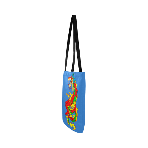 Red Chinese Dragon Blue Reusable Shopping Bag Model 1660 (Two sides)