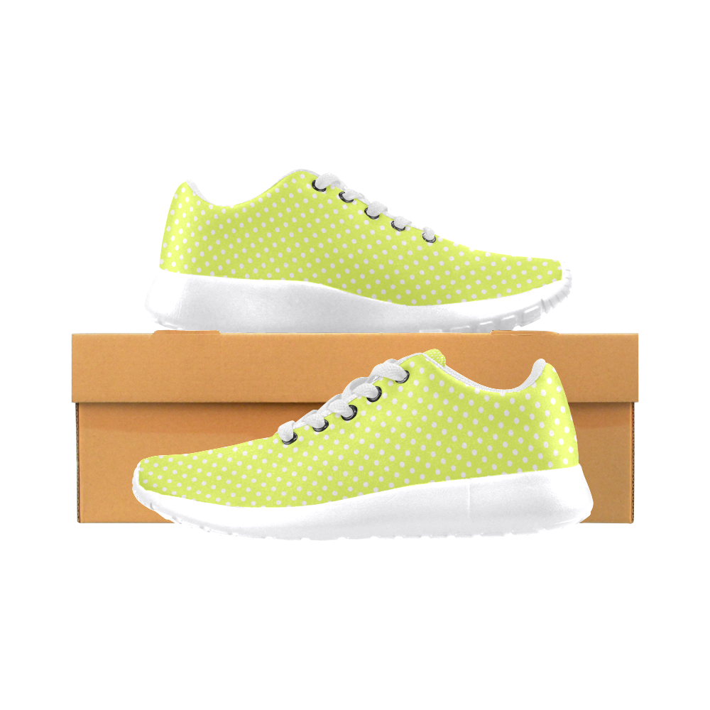 Yellow polka dots Women's Running Shoes/Large Size (Model 020)