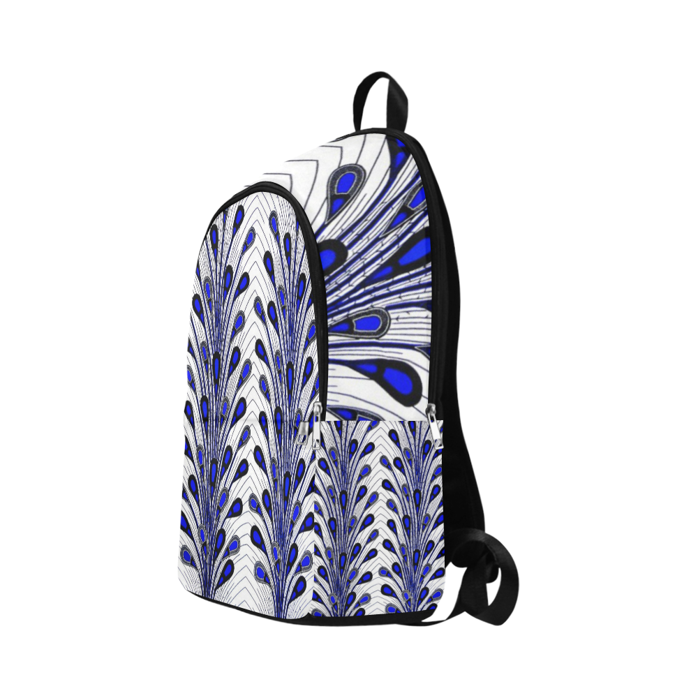 Blue Peacock\ Fabric Backpack for Adult (Model 1659)