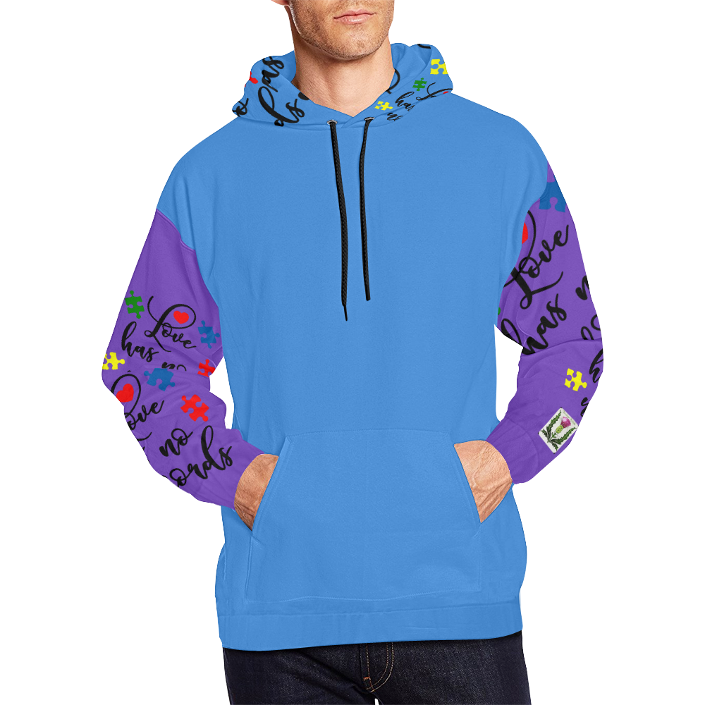 Fairlings Delight's Autism- Love has no words Men's Hoodie 53086Aa2 All Over Print Hoodie for Men (USA Size) (Model H13)