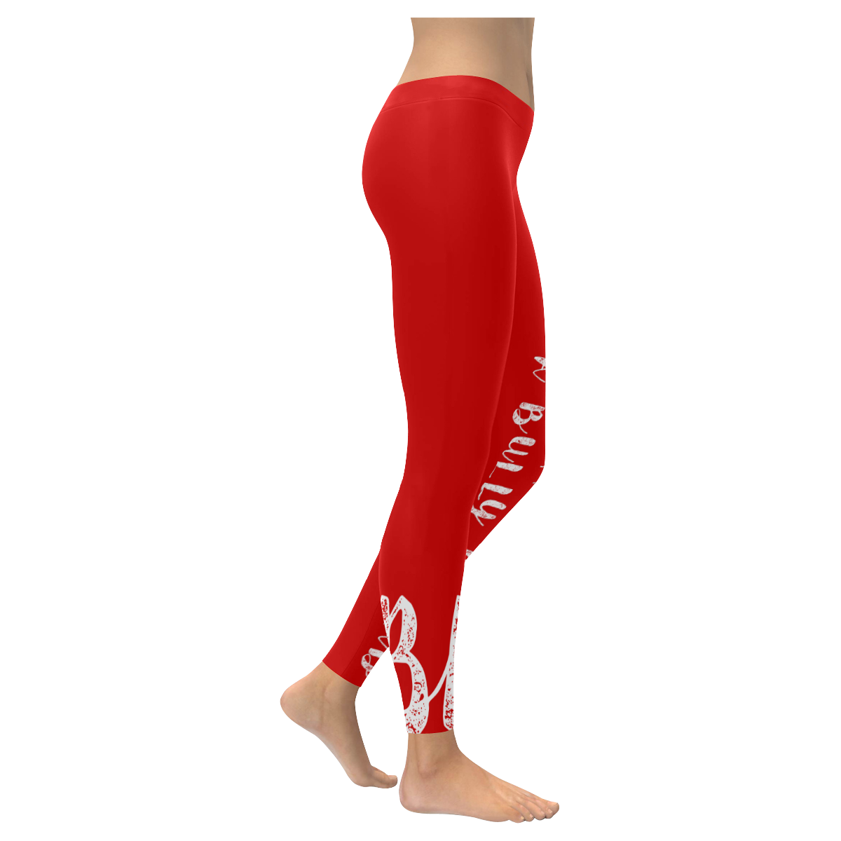 Bully Broad Leggings Red Women's Low Rise Leggings (Invisible Stitch) (Model L05)