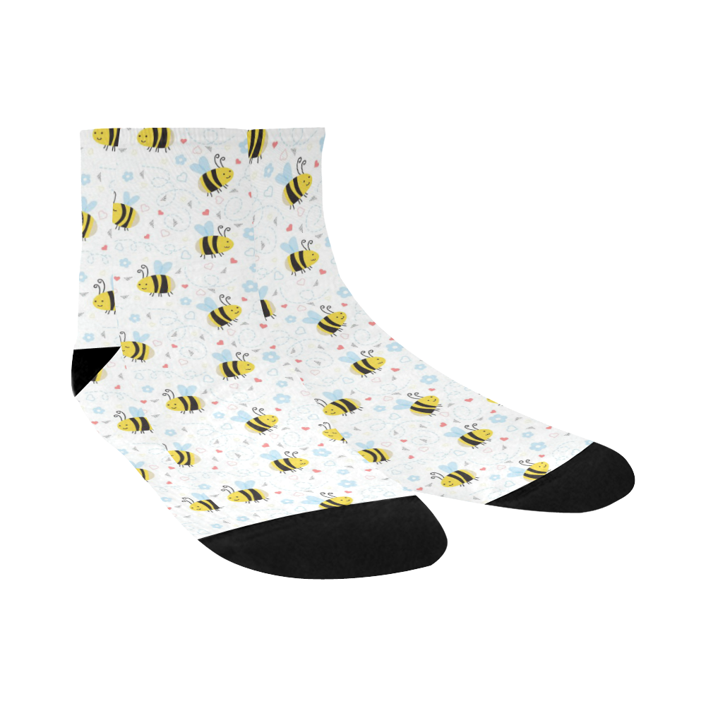 Cute Bee Pattern Quarter Socks