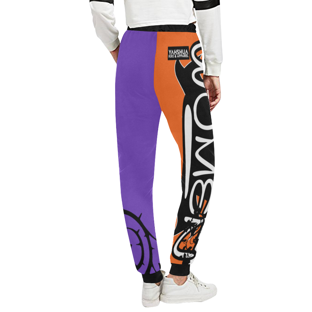 Purple/Orange Unisex All Over Print Sweatpants (Model L11)