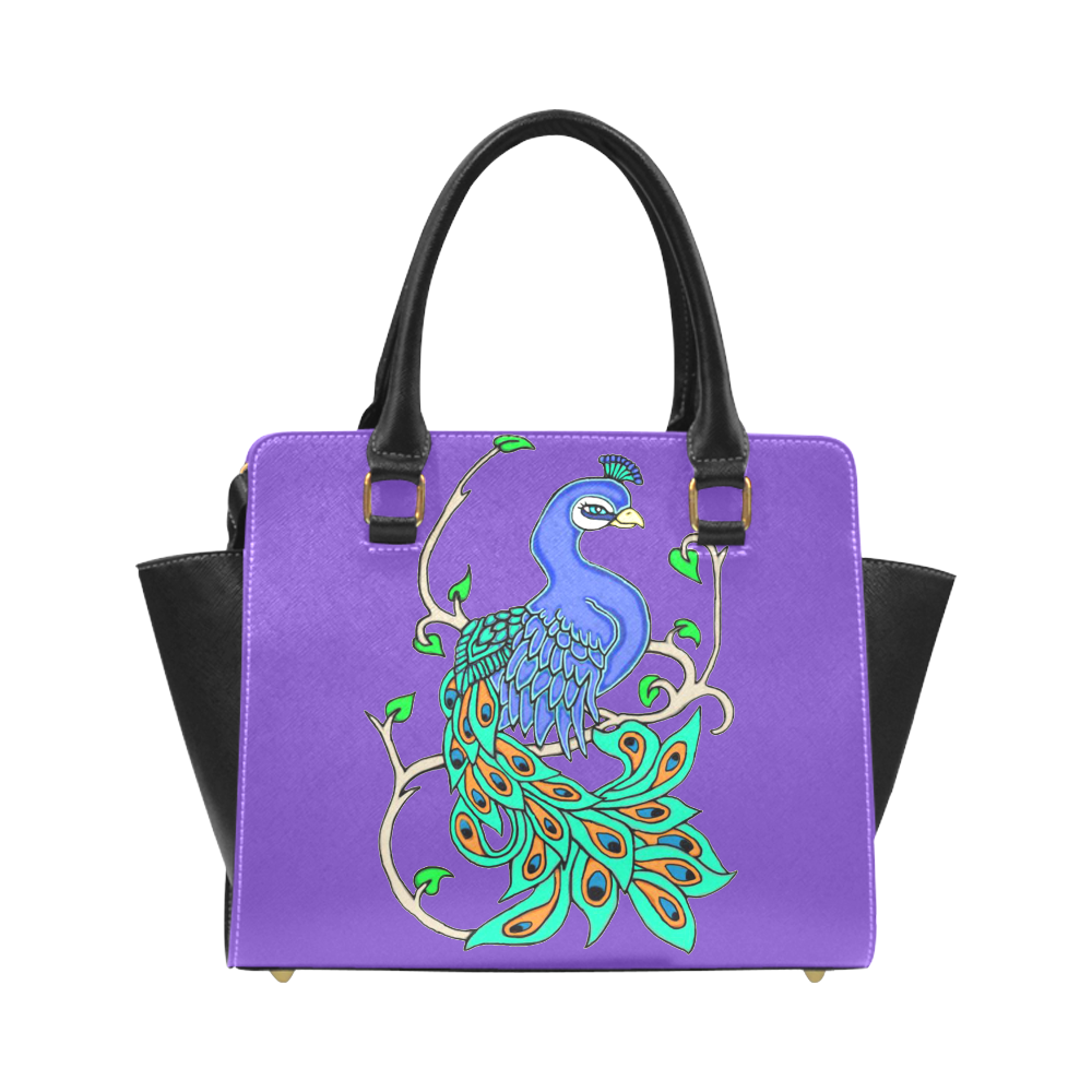 Pretty Peacock Purple Classic Shoulder Handbag (Model 1653)