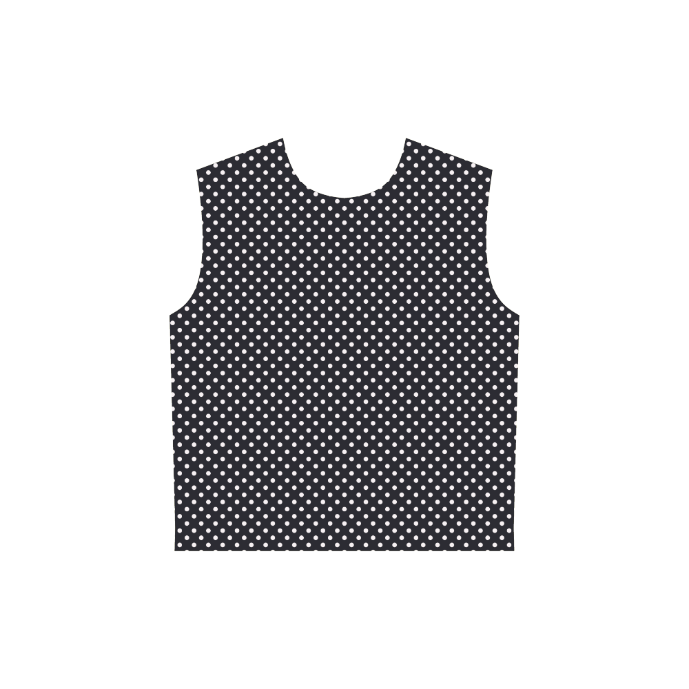 Black polka dots All Over Print Sleeveless Hoodie for Women (Model H15)