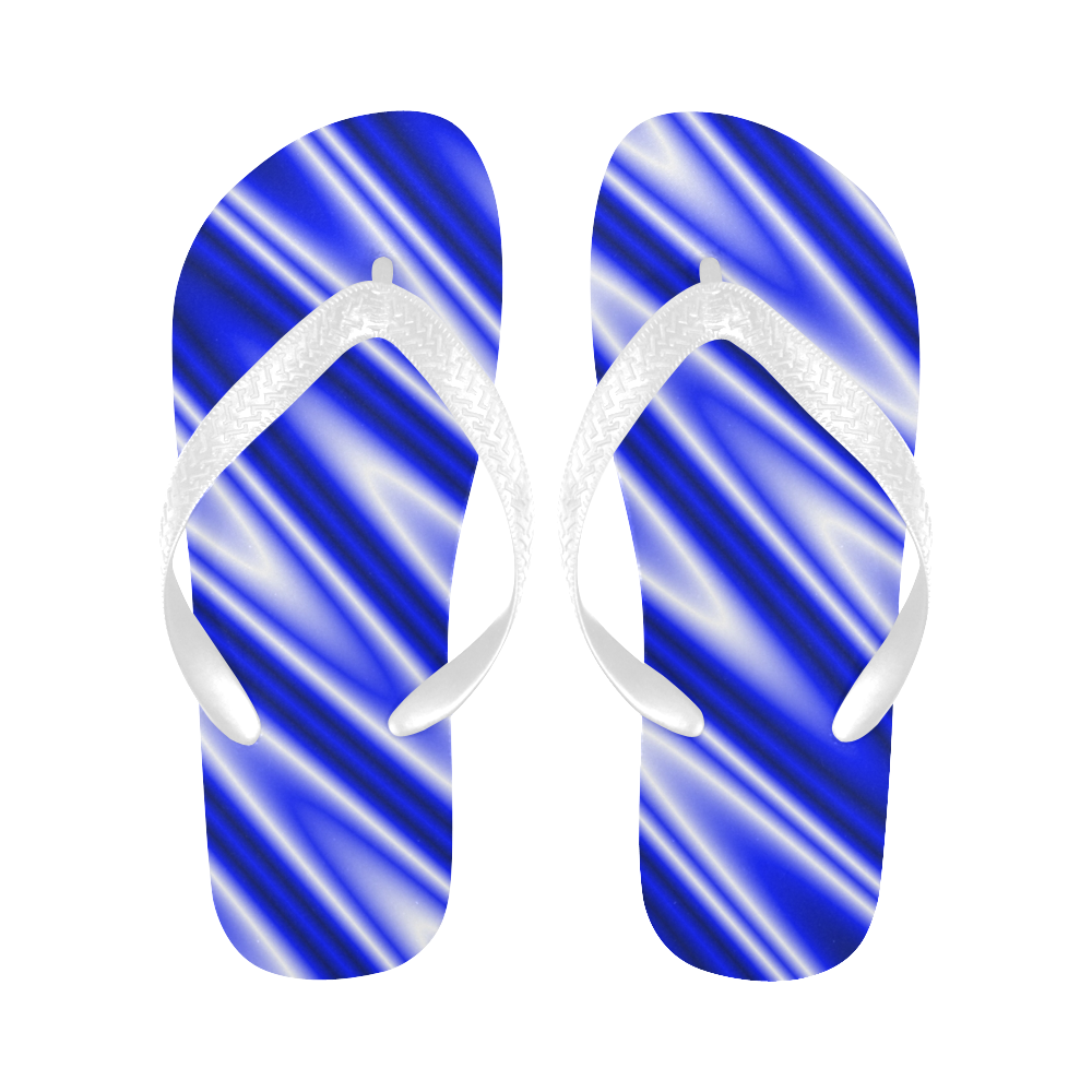 Blue  Zig Zags Flip Flops for Men/Women (Model 040)